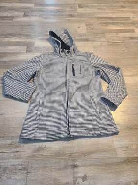 Free country medium women's houndstooth printed coat